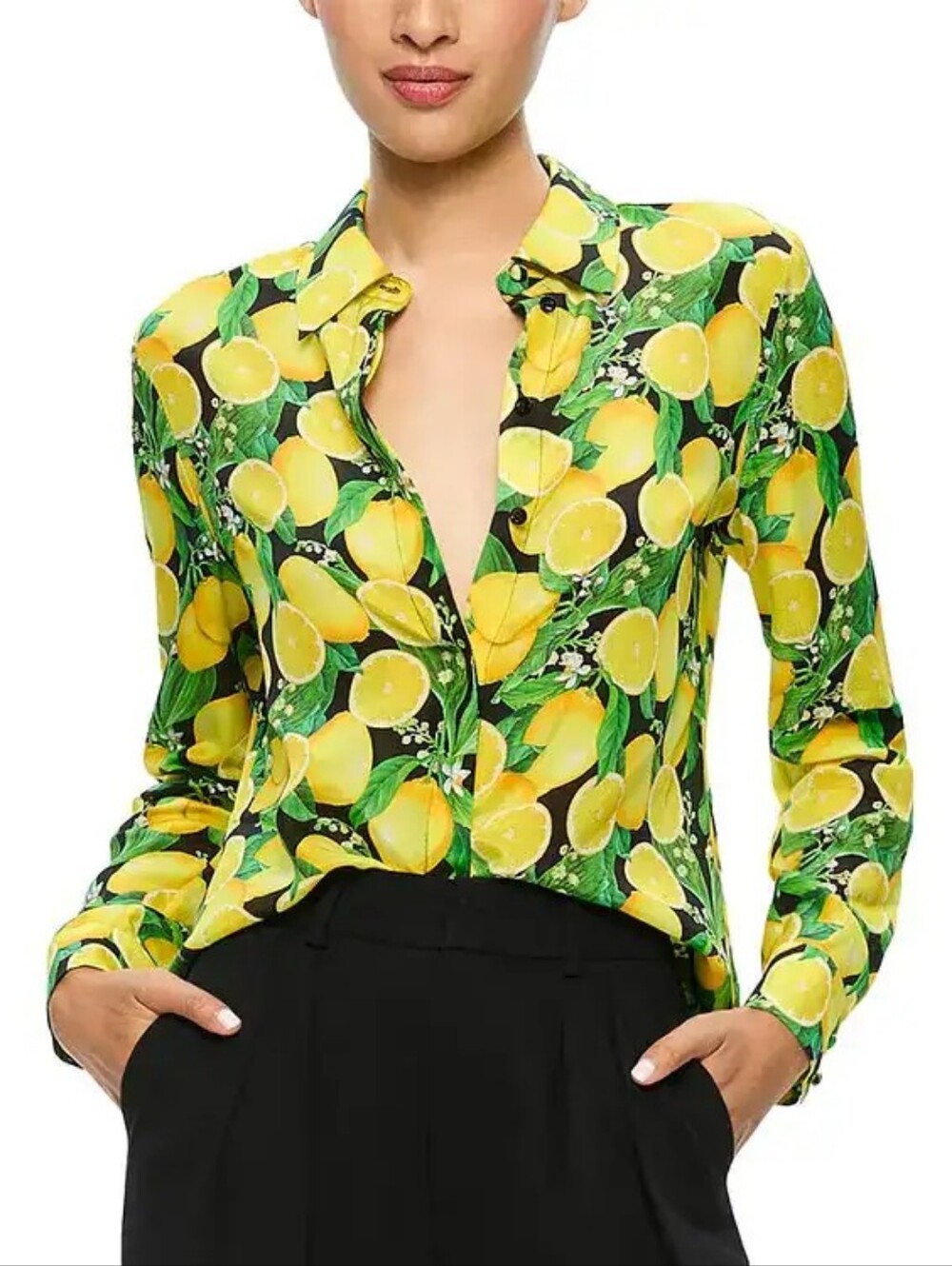 Alice + Olivia willa silk blouse